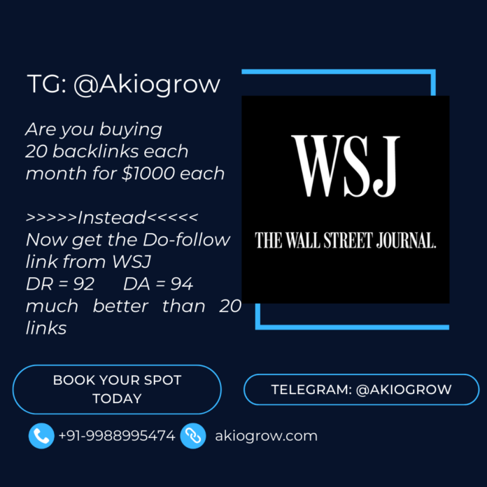 WSJ- Do follow Link WSJ- Do follow Link